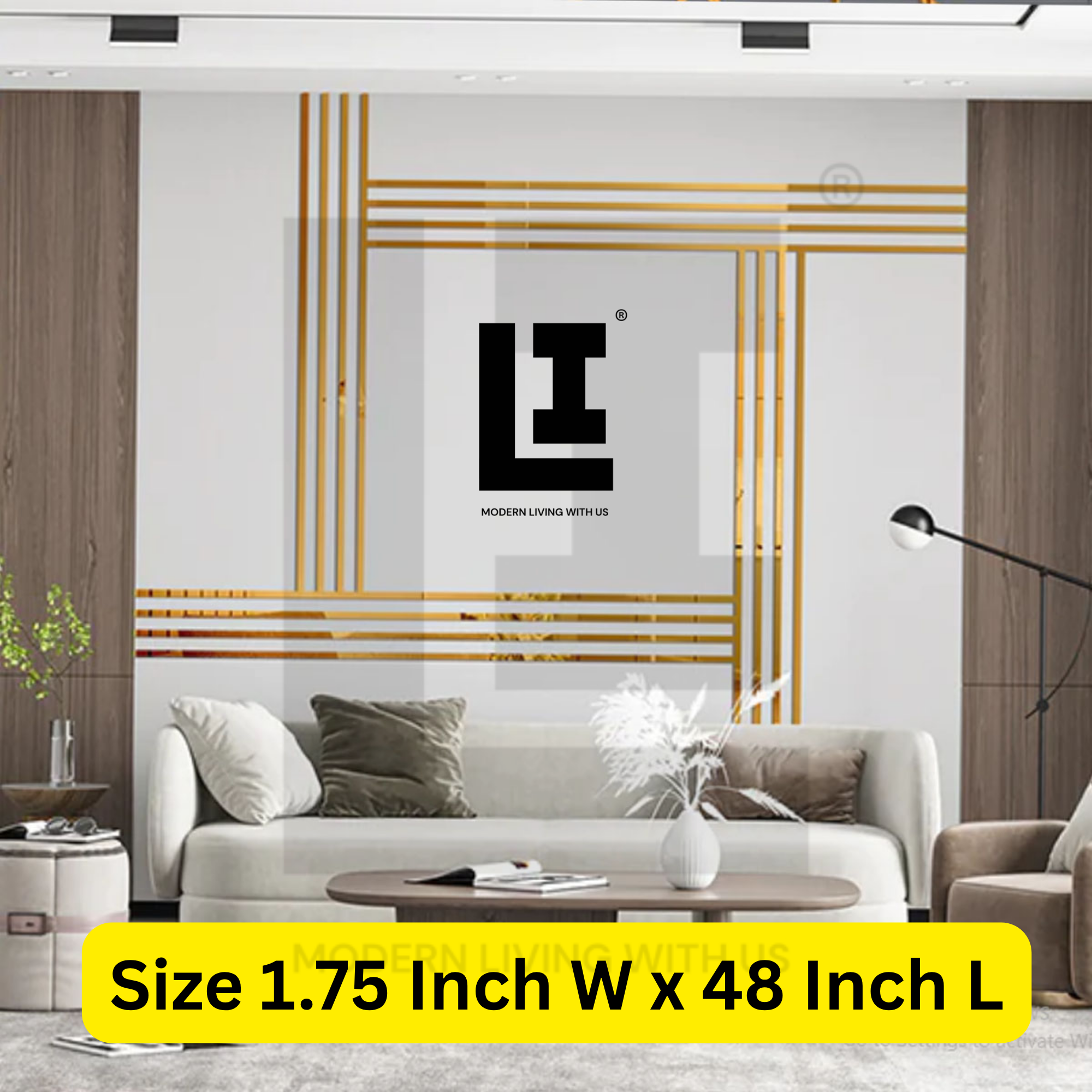 LIFEINNO | Premium Straight Patti Acrylic Mirror Border Strip | Extra