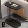 LIFEINNO | C-Shape Bedside Sofa Serving Table - Oval Wooden Laptop