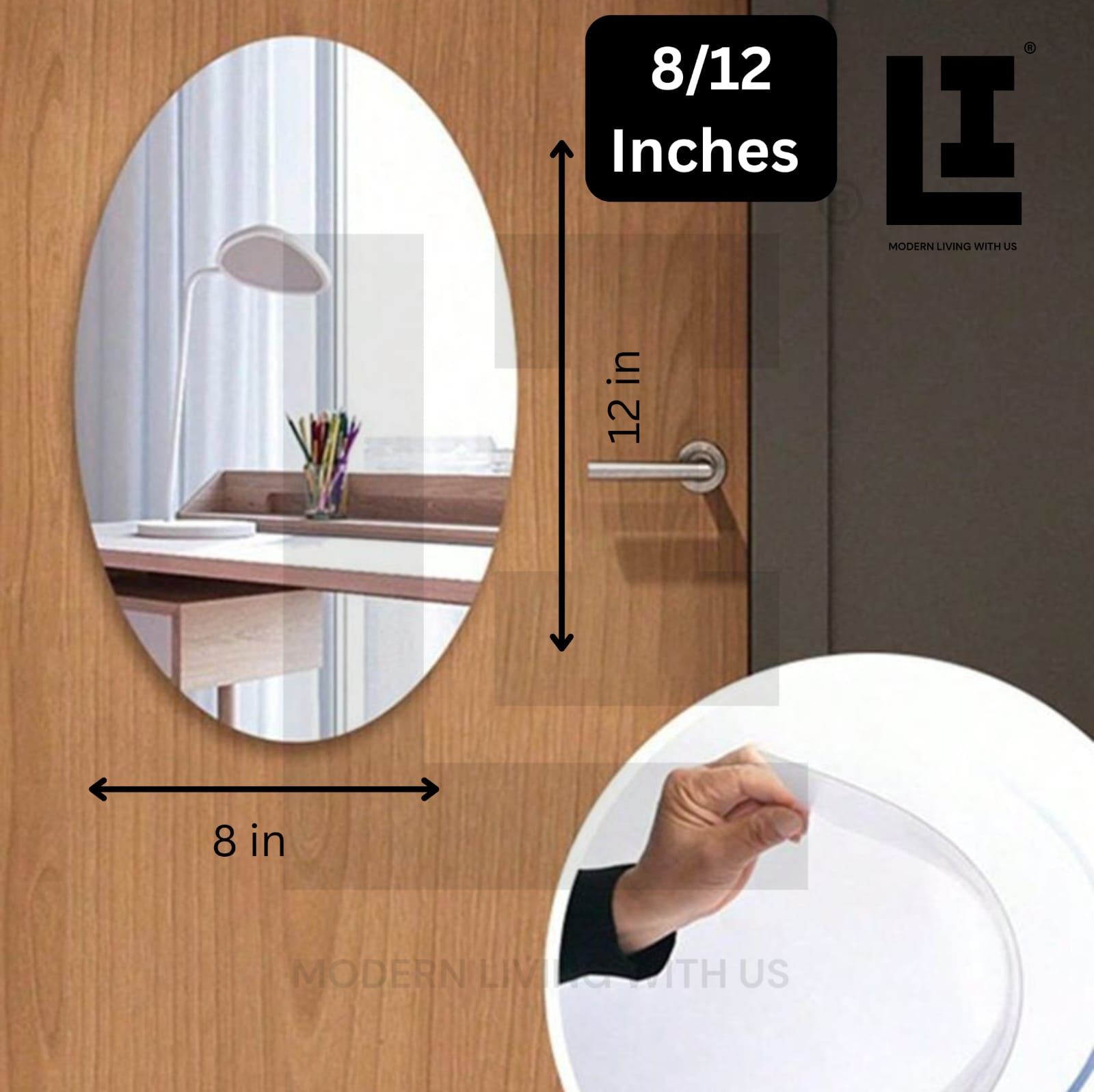 2bbfa3ee6c9c49f29372c90855abfde1.jpg LIFEINNO | Oval Mirror Wall Sticker – Self Adhesive Decorative Mirror