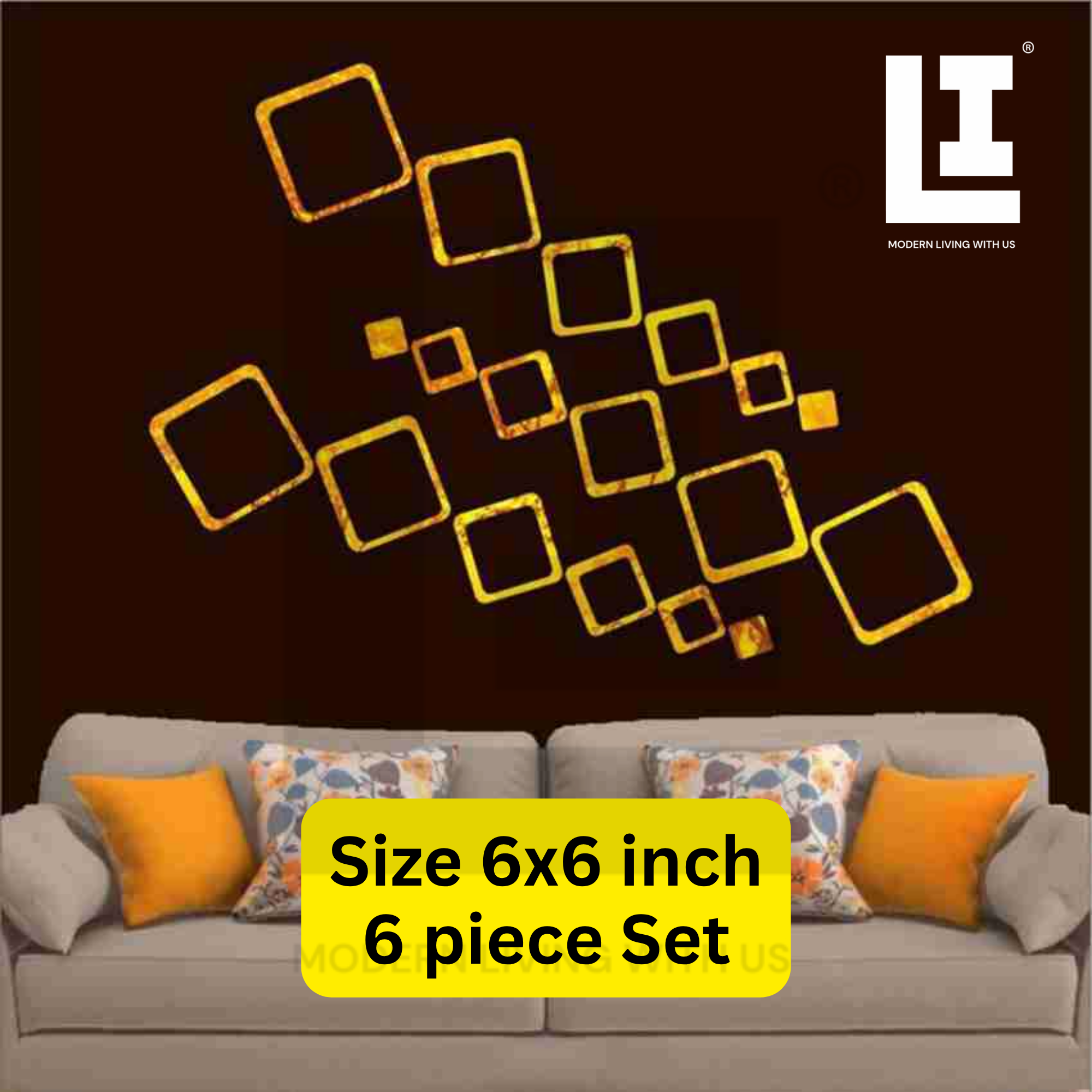 2daacb5a843e3a122aa6fc427b30eee0.png LIFEINNO | Geometric Square Acrylic Mirror Wall Art | Acrylic Mirror