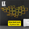 LIFEINNO | Geometric Square Acrylic Mirror Wall Art | Acrylic Mirror