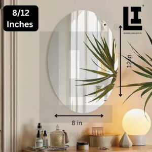 LIFEINNO | Oval Mirror Wall Sticker | Self Adhesive Decorative