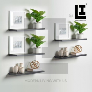 LIFEINNO | Multipurpose MDF Wooden Wall Mounted Floating Shelves 1-5 Tier Open Book Rack Espresso Display Storage Organizer