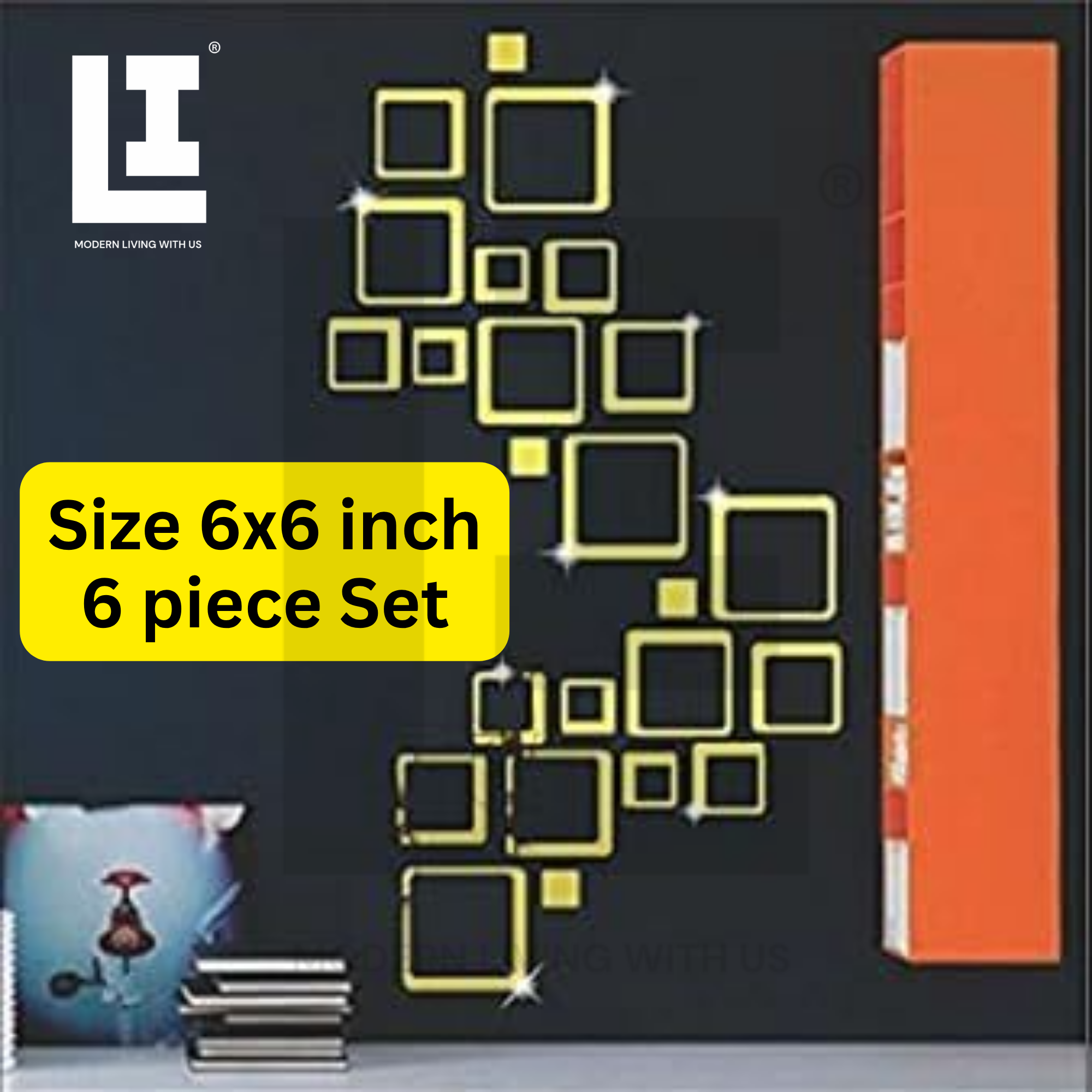 3e2a4b4f4fc7500e940799fd787ec9c1.png LIFEINNO | Geometric Square Acrylic Mirror Wall Art | Acrylic Mirror