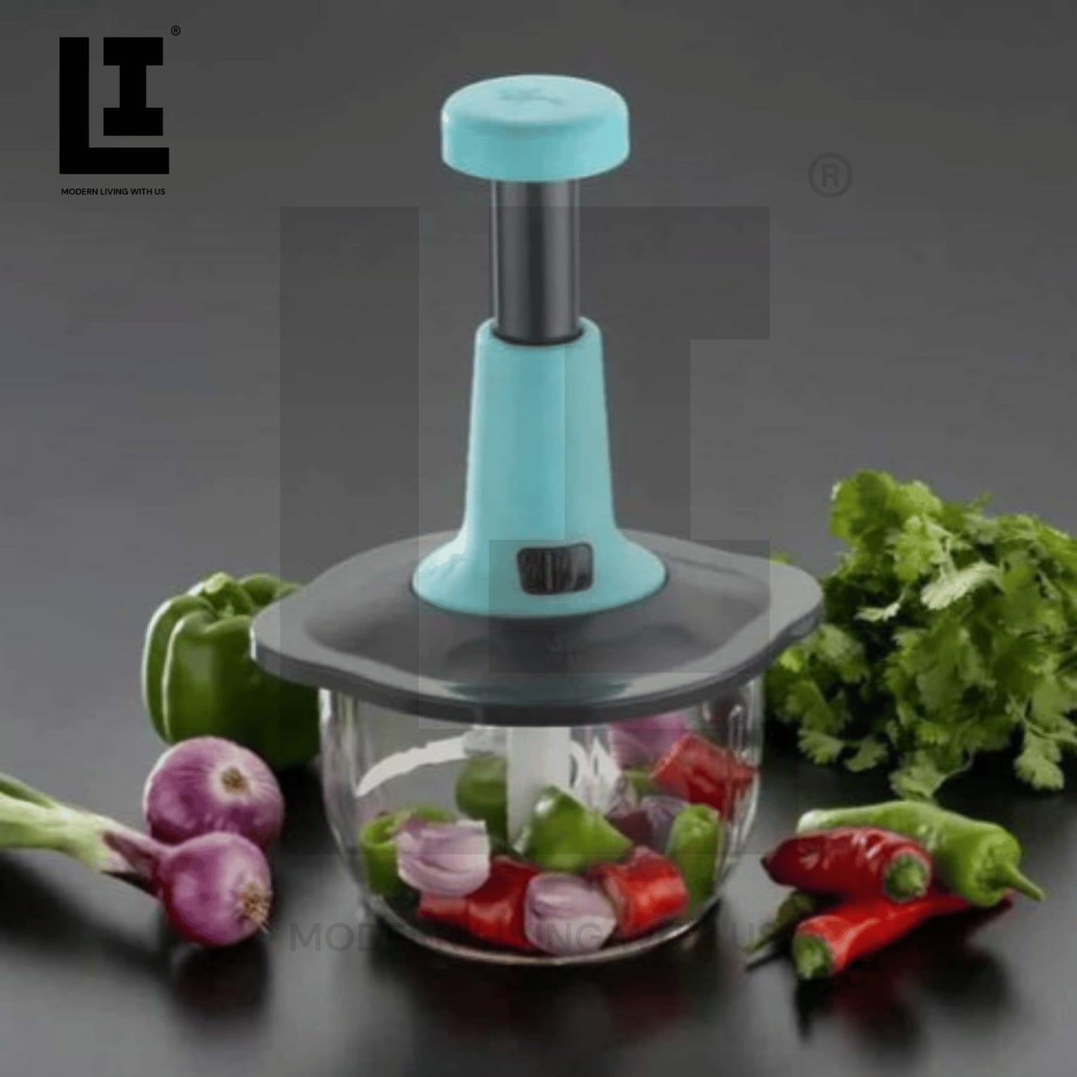 LIFEINNO | Manual Food Chopper – Hand Push Vegetable & Onion Chopper