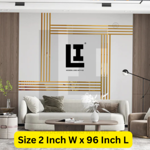 LIFEINNO | Premium Straight Patti Acrylic Mirror Border Strip | Ultra Wide Acrylic Mirror Border Trim | Home Interior Wall Decoration | Silver