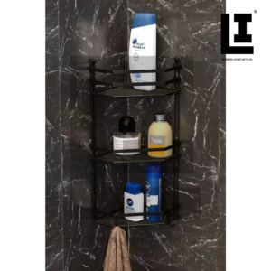 LIFEINNO | Premium 3-Tier Corner Rack Multipurpose Bronze Storage Shelf for Bathroom and Kitchen