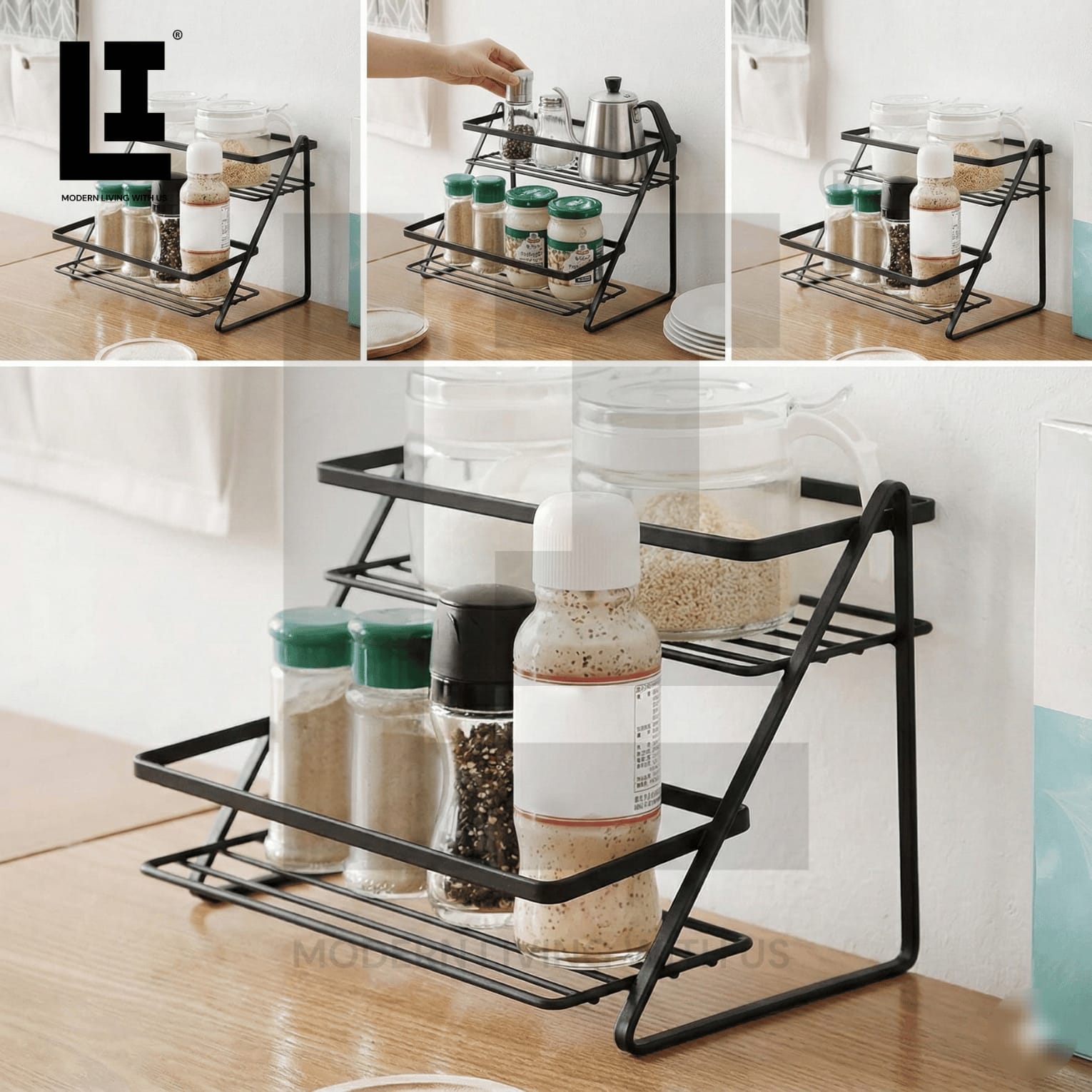 5ae740414ffee54a8c80336b9db64135.jpg LIFEINNO | 2-Layer Spices Rack – Stainless Steel Kitchen Organizer