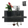 LIFEINNO | Wall Mounted MDF Wooden Shelf with 5 Key Holder - Compact