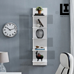 LIFEINNO | Adorable DIY Wall Mounted MDF Wooden Floating Shelves - 5-Tier Decorative Storage Rack & Book Shelf Display Organizer
