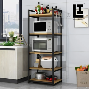 LIFEINNO | Premium Metal Microwave Stand Heavy Duty Kitchen Organizer Rack Multi Layer Oven Storage Shelf Utility Countertop Cart 2 3 4 5 Tier