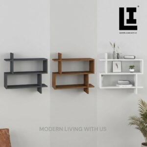 LIFEINNO | Premium 3-Layer MDF Wooden Decorative Wall Shelf - Modern Floating Wall Rack, Book Shelf, Trophy & Certificate Display Organizer for Home & Office