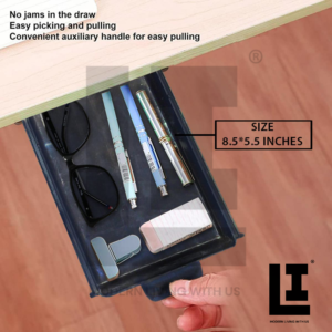 LIFEINNO | Portable Under Desk Drawer Organizer - Multipurpose Hidden Table Storage Box & Under Cabinet Stationery Rack