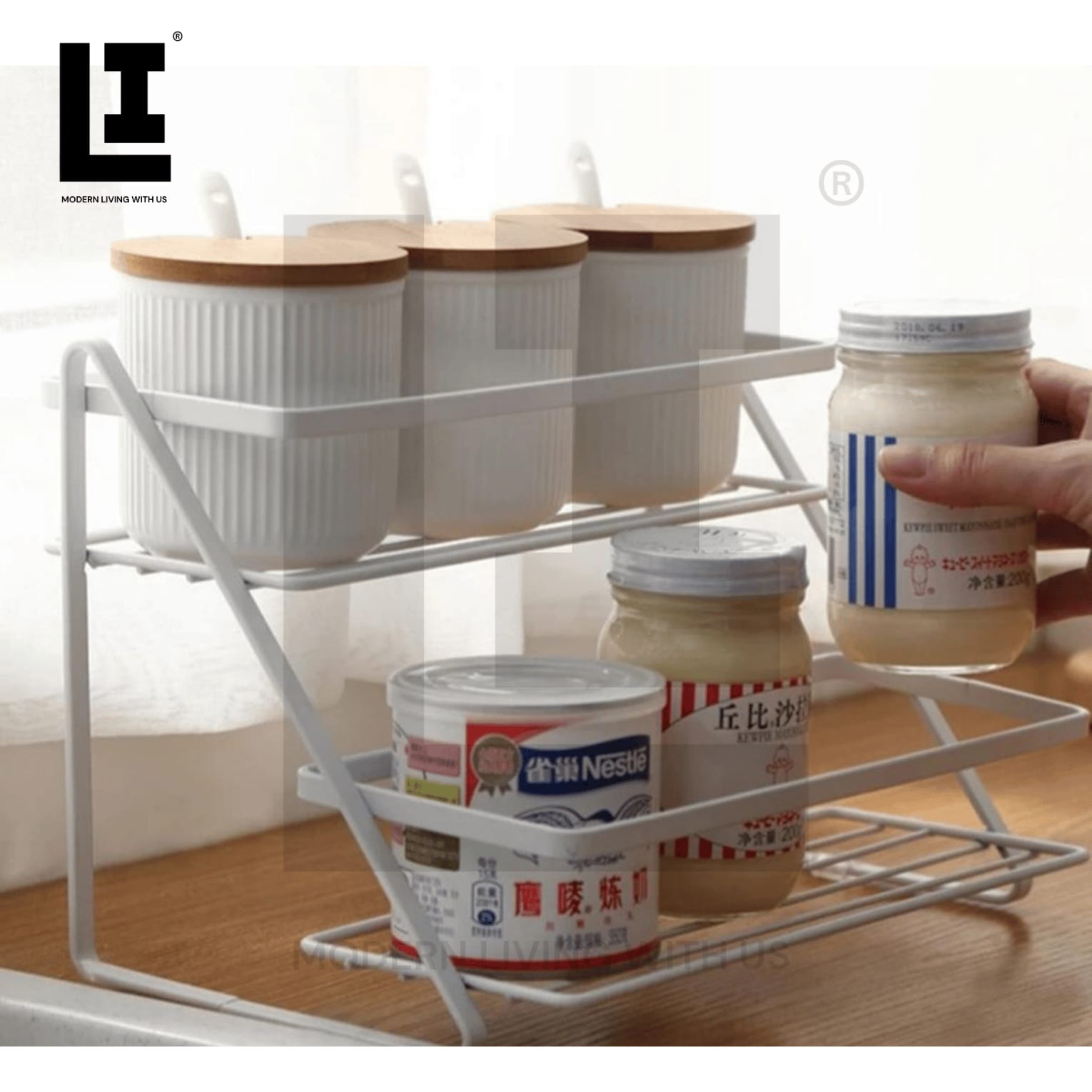 818306f8cf2d3c1d303602703a22b643.jpg LIFEINNO | 2-Layer Spices Rack – Stainless Steel Kitchen Organizer