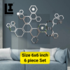 LIFEINNO | Hexagonal Hollow Acrylic Mirror Wall Decor | Geometric