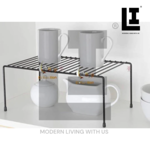 LIFEINNO | Inside Cabinet Organizer Metal Kitchen Shelf Rack Expandable Spice Jar Pantry Storage Stand