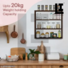 LIFEINNO | 3-Tier Wooden Kitchen Wall Shelf - Multipurpose Cabinet Sto