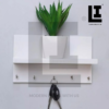 LIFEINNO | Wall Mounted MDF Wooden Shelf with 5 Key Holder - Compact