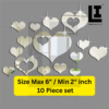 LIFEINNO | Premium Heart Silhouette Acrylic Mirror Wall Art Set - Vol 2