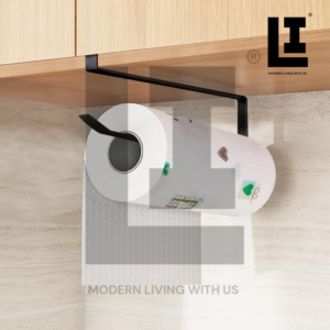 LIFEINNO | Under Cabinet Tissue Hanger Metal Kitchen Paper Towel Roll Holder Rack Space Saving Organizer