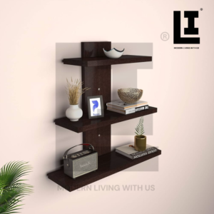 LIFEINNO | Spunky Wooden Wall Shelves for Living Room - Floating Book Rack & Storage Display Shelf for Home Decor, Office & Study Room