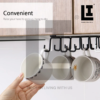 LIFEINNO | Double Cup Hanger Under Cabinet Mug Holder Kitchen Coffee