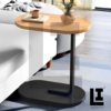 LIFEINNO | C-Shape Bedside Sofa Serving Table - Oval Wooden Laptop