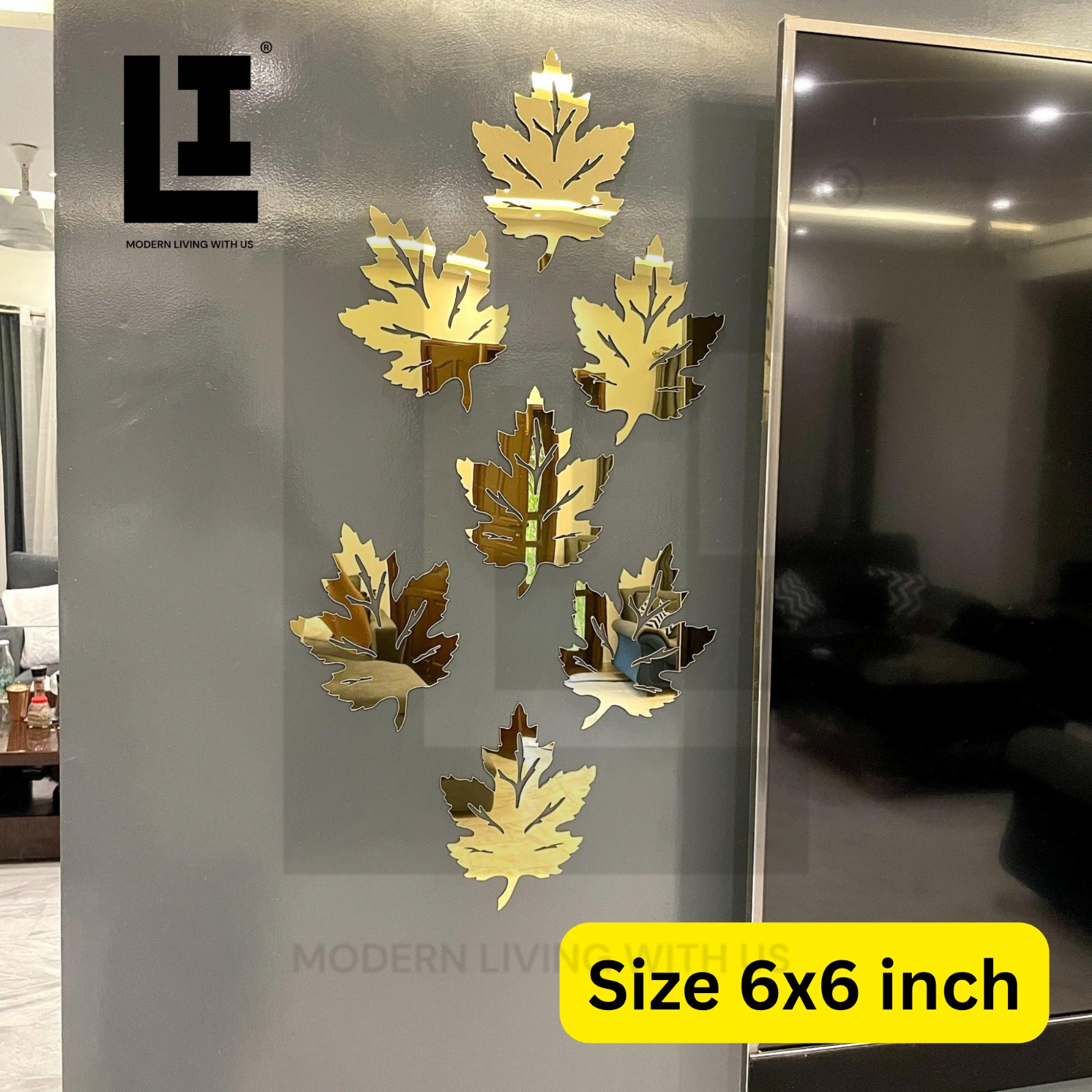 bcfd4796c65e5a278e3024e2f20d9984.jpg LIFEINNO | Kashmiri Leaf Acrylic Mirror Wall Decor | Acrylic Mirror