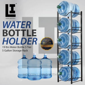 LIFEINNO | 5 Tier Water Bottle Holder Metal Rack Heavy Duty Vertical Storage Stand for 19 Litre Jugs