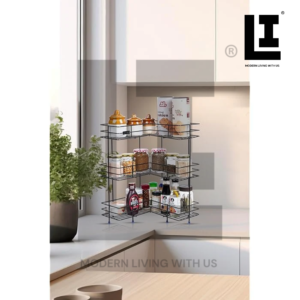 LIFEINNO | Multipurpose 3-Tier Corner Rack Heavy Duty Iron Storage Organizer for Kitchen and Bathroom