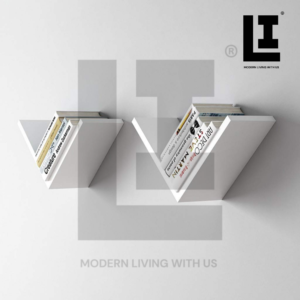 LIFEINNO | V-Shape Wall Mounted Wooden Floating Shelves - Modern Geometric Display Rack & Storage Shelf for Home Decor & Books