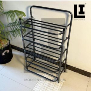 LIFEINNO | Premium Metal Foldable Shoe Rack Heavy Duty Space Saving 3-4-5 Tier Footwear Organizer