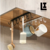 LIFEINNO | Double Cup Hanger Under Cabinet Mug Holder Kitchen Coffee