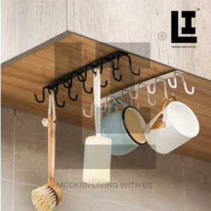 LIFEINNO | Single Cup Hanger Under Cabinet Mug Holder Kitchen Coffee Cup Storage Hook Rack