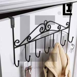 LIFEINNO | Over The Door Hanger 7 Hooks Premium Stainless Steel Space Saving Organizer Rack for Clothes Coats Towels and Bags