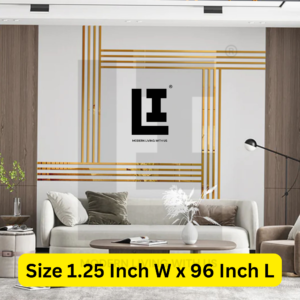 13b7b4558773521695bbbcd84f04f167-1.png LIFEINNO | Premium Straight Patti Acrylic Mirror Border Strip | Wide Decorative Wall Trim | Home Interior Wall Design Strip | Golden