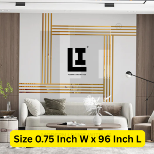 LIFEINNO | Premium Straight Patti Acrylic Mirror Border Strip | Decorative Wall Border Trim | Home Interior Wall Design Strip | Silver