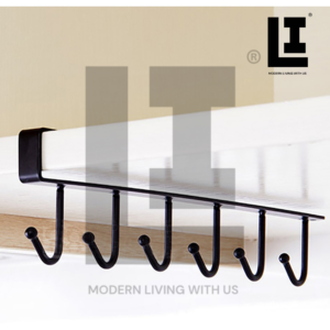 LIFEINNO | Single Cup Hanger Under Cabinet Mug Holder Kitchen Coffee Cup Storage Hook Rack